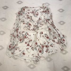 L + W Long Sleeve Crop & Shorts Set